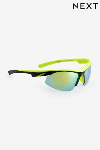 Fluro Yellow Sporty Lens Sunglasses (N11060) | £7 - £8
