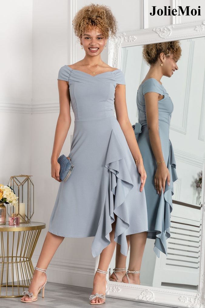 Grey midi top dress wedding