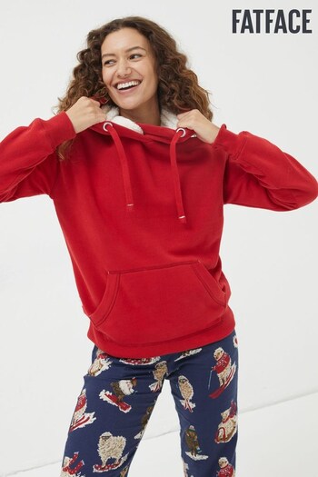 FatFace Red Izzy Borg Overhead Hoodie (N11135) | £55