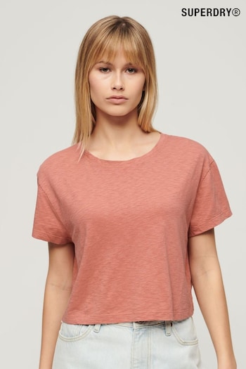 Superdry Pink Slouchy Cropped T-Shirt (N11168) | £20