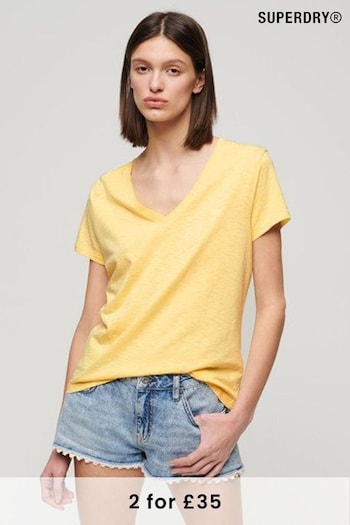 Superdry Yellow Studios Embroidered V-Neck T-Shirt (N11172) | £20