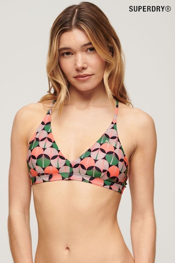 Superdry Orange Geo Cross Back Triangle Bikini Top (N11207) | £30