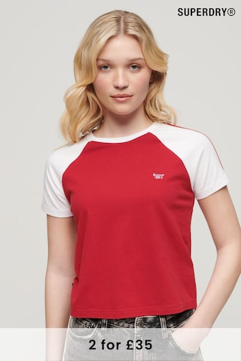 Superdry Red Essential Logo Retro T-Shirt (N11234) | £20