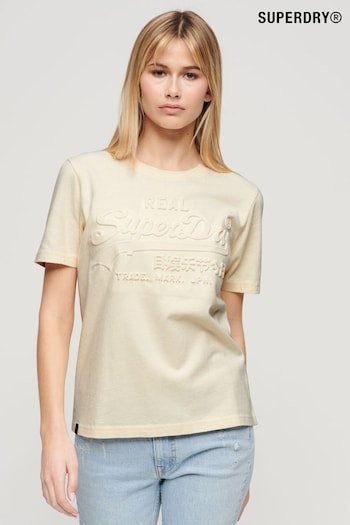 Superdry White Embossed Relaxed T-Shirt (N11237) | £27