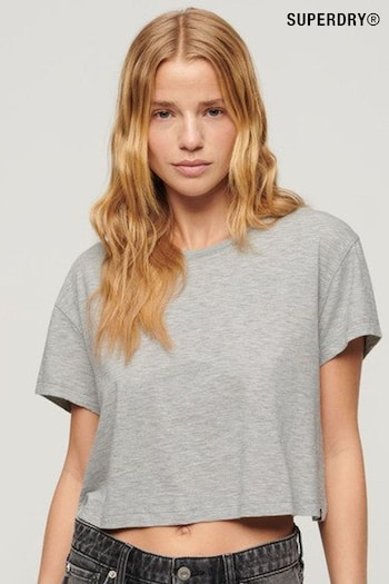Superdry Grey Slouchy Cropped T-Shirt (N11238) | £20