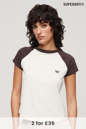 Superdry White Essential Logo Raglan T-Shirt (N11244) | £20