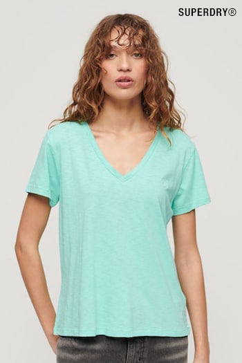 Superdry Green Studios Embroidered V-Neck T-Shirt (N11245) | £20