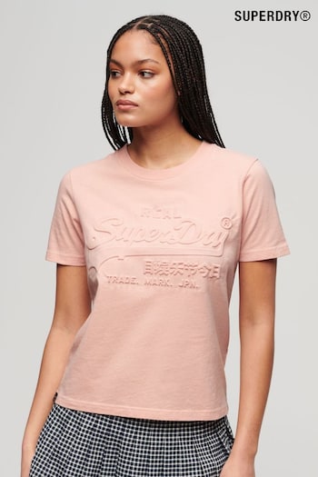 Superdry Pink Embossed Relaxed T-Shirt (N11247) | £27