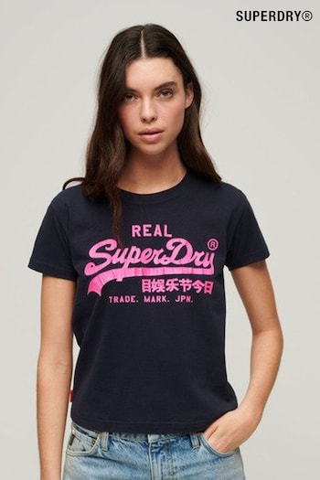 Superdry Blue Neon Graphic Fitted T-Shirt (N11281) | £27
