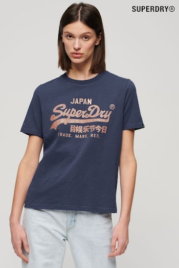 Superdry Blue Metallic Relaxed T-Shirt (N11282) | £27