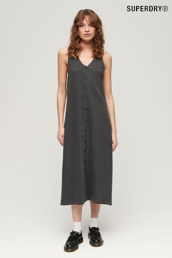 Superdry Beach Black Jersey Vest Midi Dress (N11296) | £40