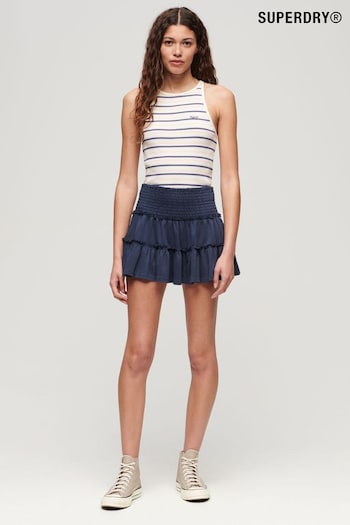 Superdry Blue Tiered Jersey Mini Skirt (N11309) | £35