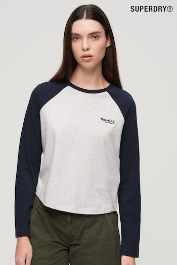 Superdry Blue Essential Logo Baseball Top (N11323) | £27