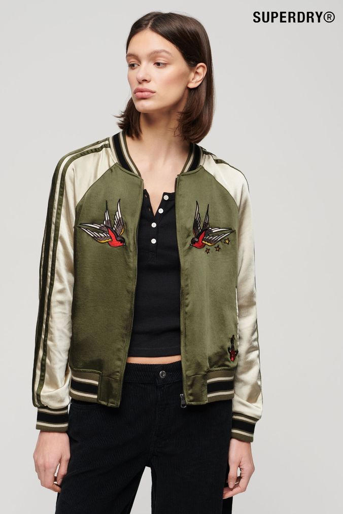 Superdry bomber jacket green on sale