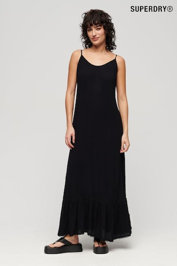 Superdry Black Maxi Beach Cami Dress (N11351) | £60