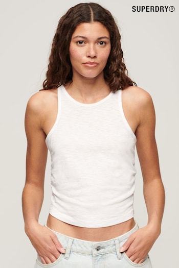 Superdry White Ruched Tank Top (N11362) | £20