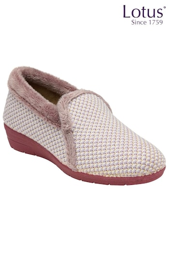 Lotus Purple Knitted Wedge Slippers (N11407) | £35