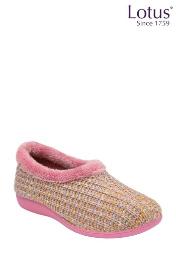 Lotus Pink Knitted Flat Slippers (N11409) | £35