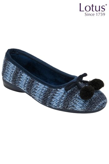 Lotus Blue Flat Ballerina Slippers (N11412) | £35