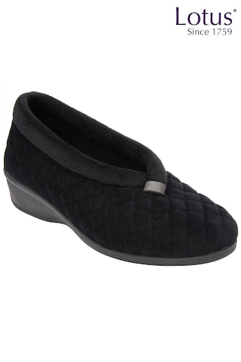 Lotus Black Wedge Shoe Slippers (N11418) | £35