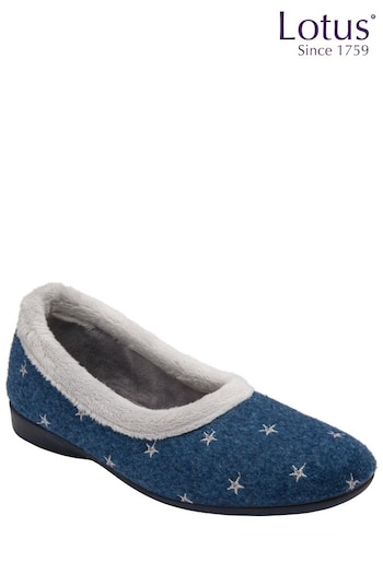 Lotus Blue Wedge Slippers (N11446) | £35