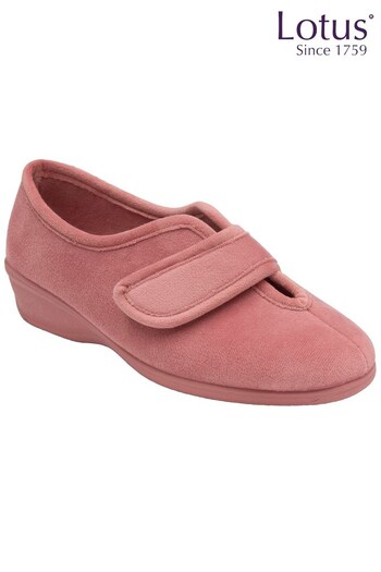 Lotus Pink Flat Textile Slippers (N11458) | £35