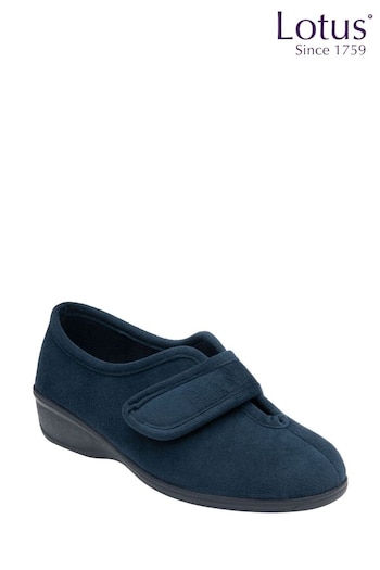 Lotus Blue Flat Textile Slippers (N11459) | £35
