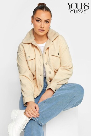 Yours Curve Nude Limited Cord & Shearling Western Jacket (N11512) | £41