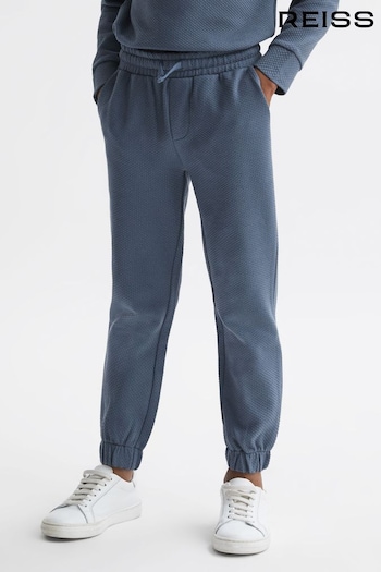 Reiss Airforce Blue Hector Senior Textured Drawstring Joggers (N11570) | £34