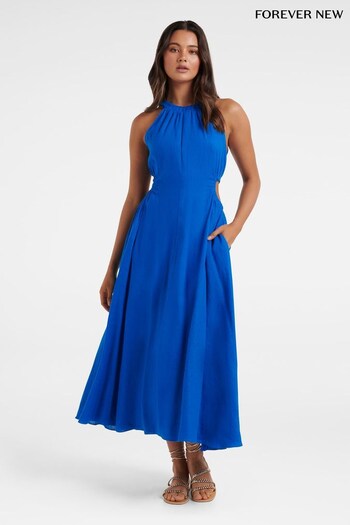 Forever New Blue Marli Cut Waist Midi Dress (N11719) | £100