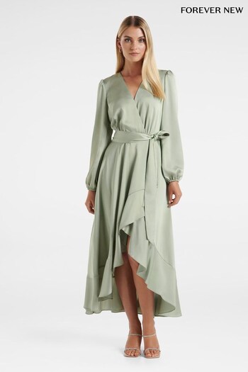 Forever New Green Susanna High Low Hem Dress (N11761) | £115