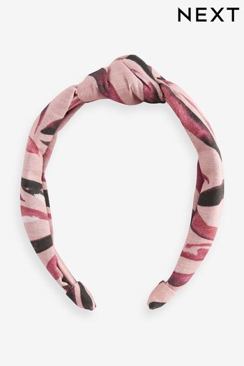 Pink Zebra Print Structured Knot Headband (N11774) | £10
