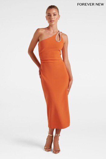 Forever New Orange Jasmine Teardrop Bodycon Midi Dress (N11896) | £110