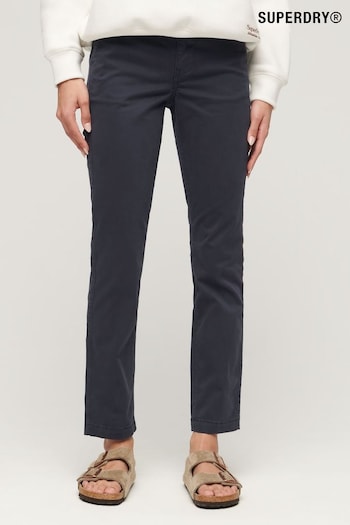 Superdry Blue Mid Rise Chino Trousers (N12044) | £55