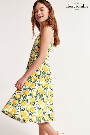 Abercrombie & Fitch Yellow Lemon Print Maxi Dress (N12189) | £49