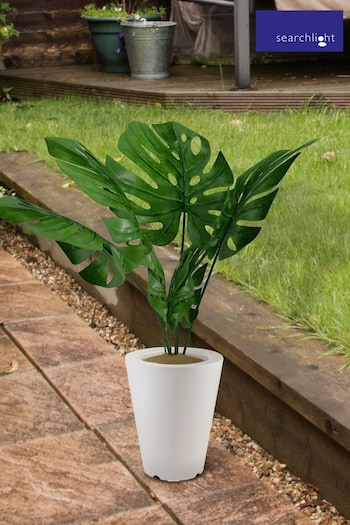 Searchlight White Peppermint Solar Outdoor Flower Pot (N12227) | £49