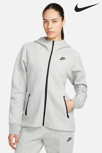 Nike Green Grey Sportswear Tech Fleece Windrunner Full-Zip Hoodie (N12234) | £110