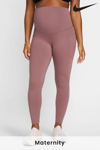 Nike React Brown Maternity One High-Waisted 7/8 Leggings With Pockets (N12243) | £50