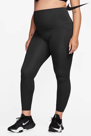 Nike Black Maternity One High-Waisted 7/8 Leggings With Pockets (N12244) | £50