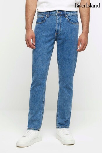 River Island Blue Slim Fit Light Wash Jeans (N12253) | £39