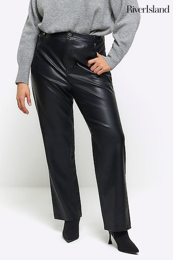 River Island Black Plus Straight Leg Fitted Trousers (N12270) | £40