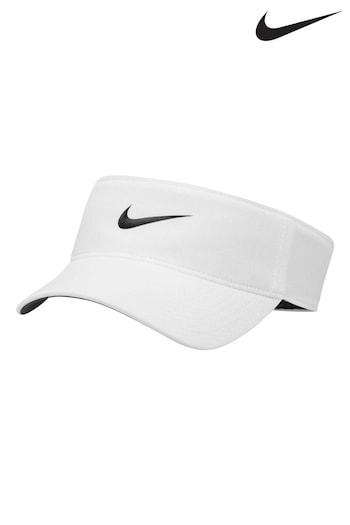 Nike White Dri-FIT Ace Swoosh Visor Hat (N12280) | £20