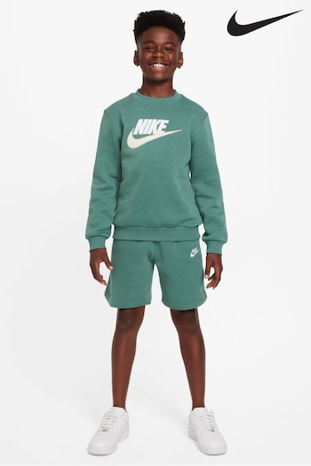 Nike Exclusive Green Sweatshirt and Shorts Tracksuit Set (N12308) | £65