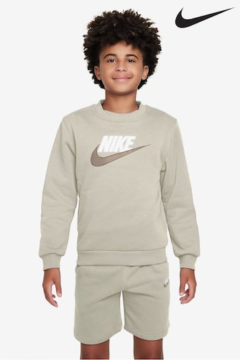 Nike sunday Neutral Sweatshirt and Shorts Tracksuit Set (N12309) | £65