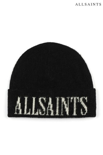 AllSaints State Logo Black Beanie (N12493) | £49