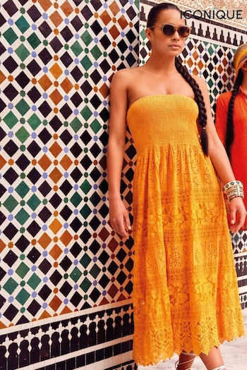 Iconique Orange Gaia Bandeau Beach Dress (N12514) | £110