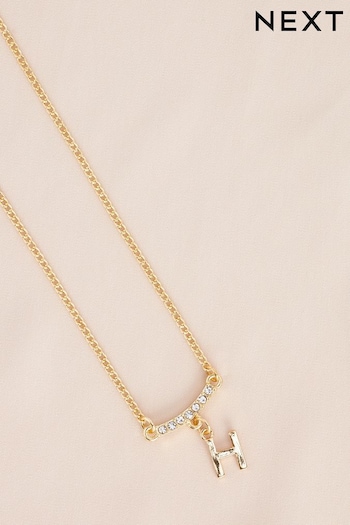 Gold Tone Initial Necklace (N12561) | £6