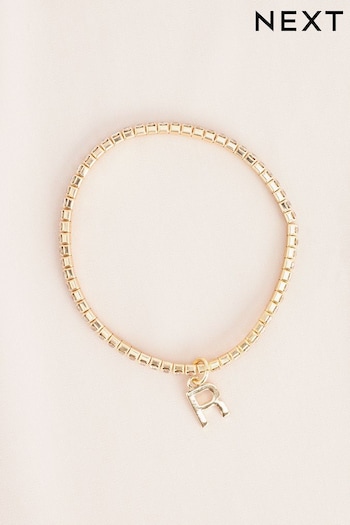 Gold Tone R Initial Bracelet (N12562) | £6