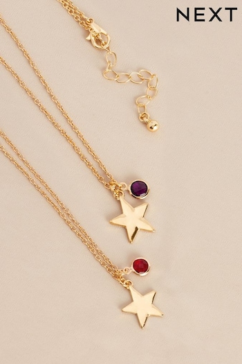 Gold Tone January Birthstone Necklace (N12565) | £6