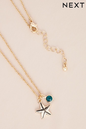 Gold Tone May Birthstone Necklace (N12569) | £6